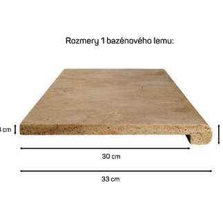 Travertín ATR22 bazénový lem s nosom