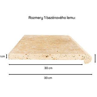 Travertín ATR22 bazénový lem s nosom