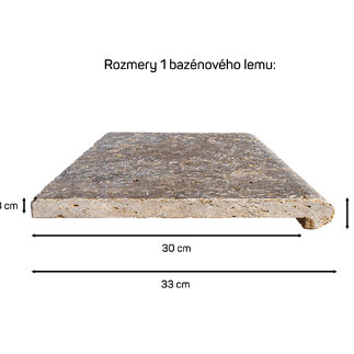 Travertín MOCCA ATR56 bazénový lem s nosom